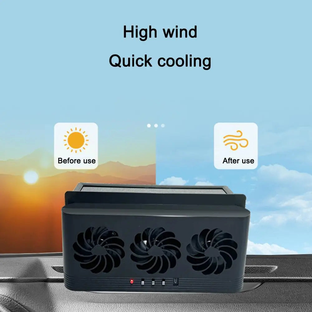 PiepelMos Triple Solar Car Fan Ventilation System