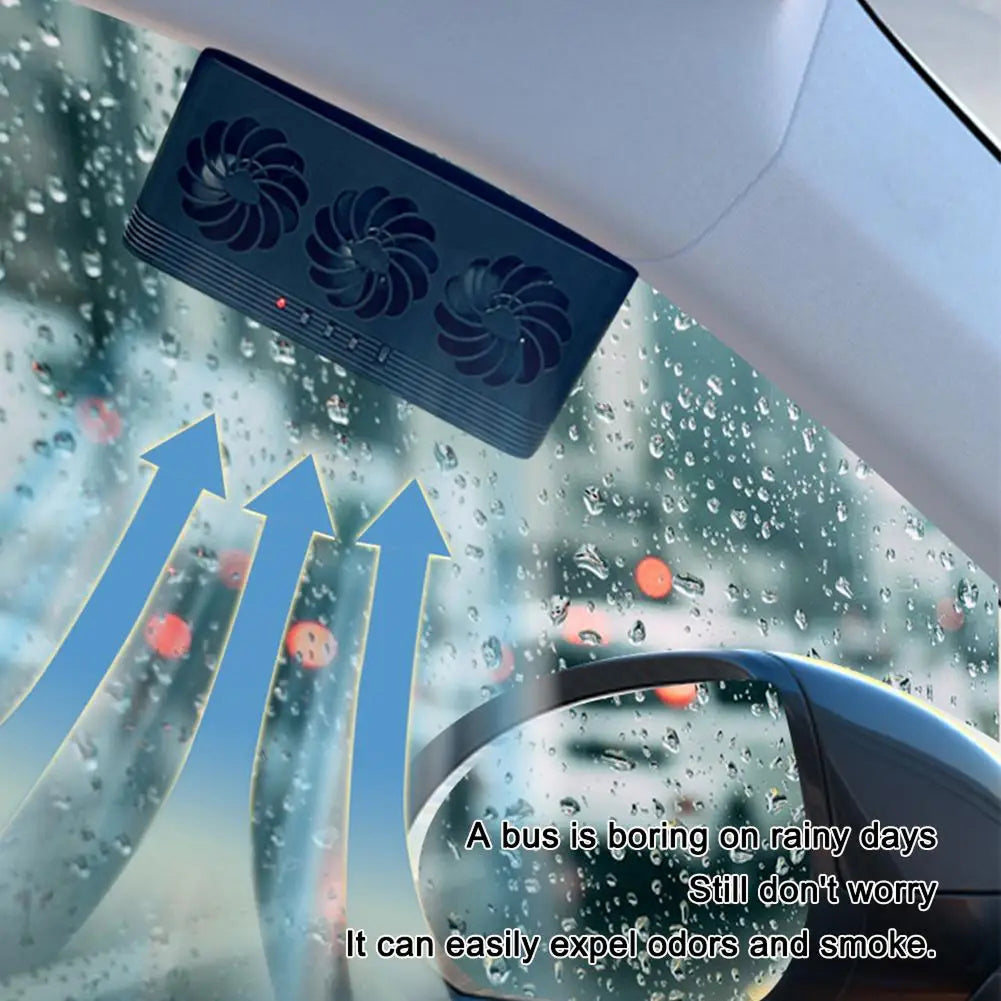 PiepelMos Triple Solar Car Fan Ventilation System