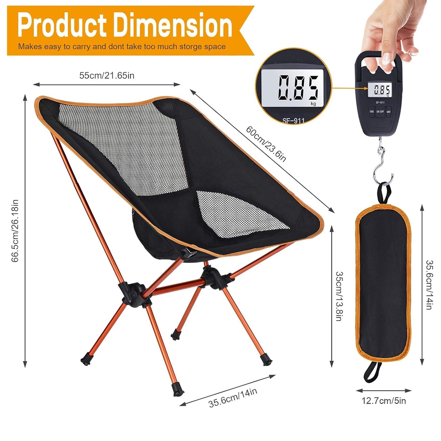 PikoOuta Ultralight 2lb Portable Camping Chair for Backpacking