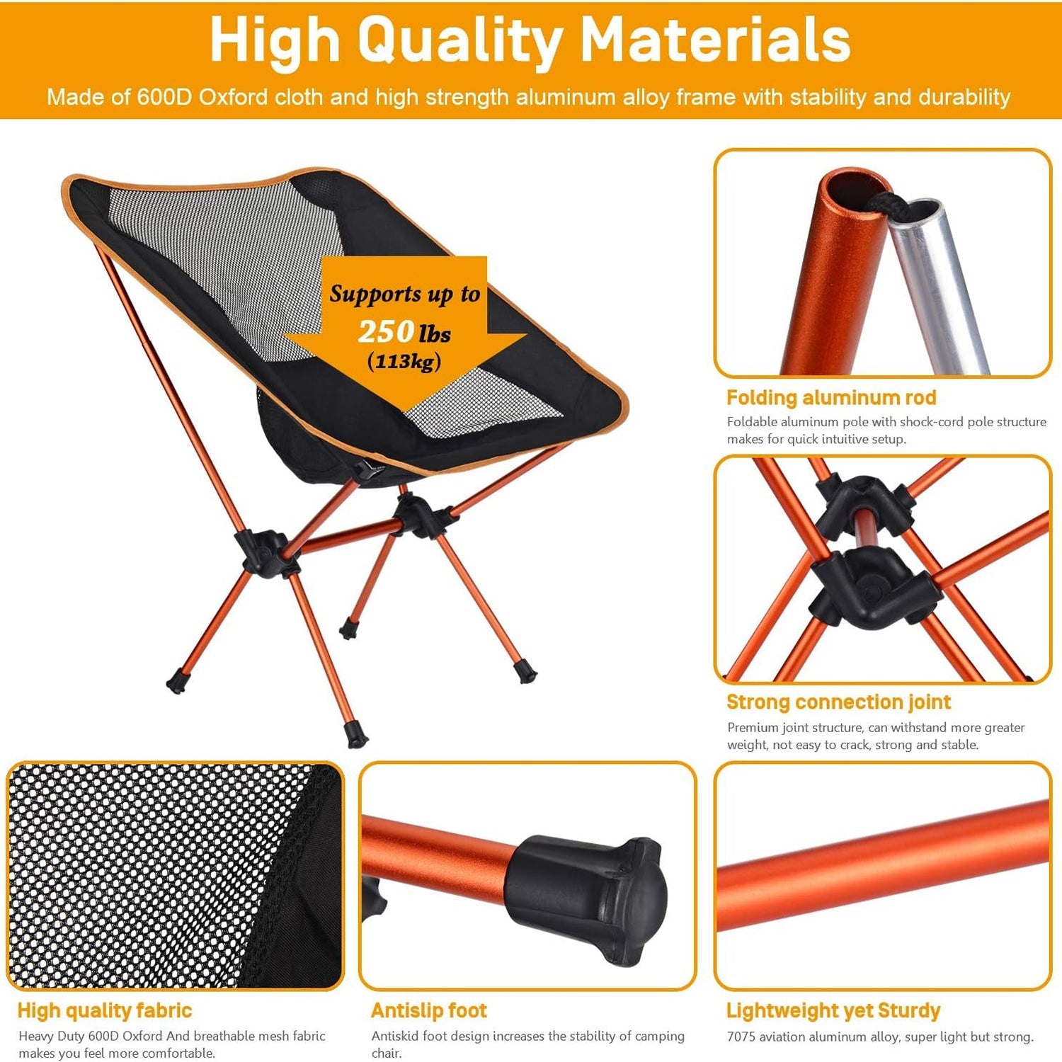 PikoOuta Ultralight 2lb Portable Camping Chair for Backpacking