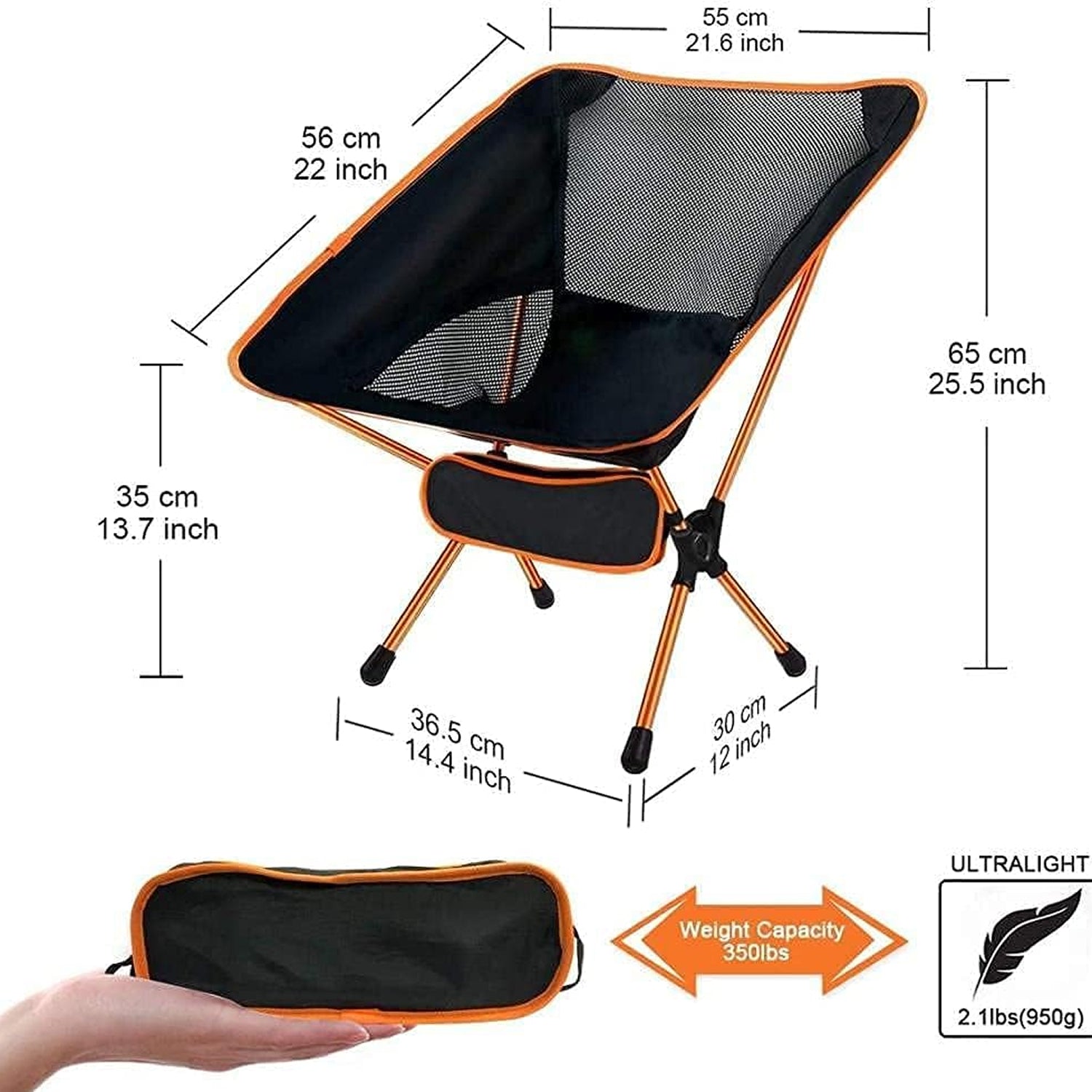 PikoOuta Ultralight 2lb Portable Camping Chair for Backpacking
