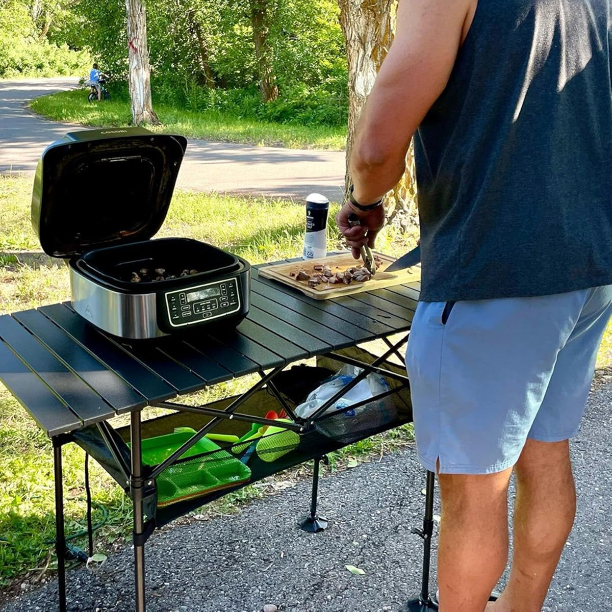 PimiTabix Portable Folding Camping & Picnic Table with Adjustable Height