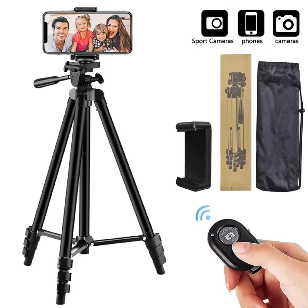 PivotVesa Professional Aluminum Phone Tripod with Bluetooth Remote, Universal Compatibility and 360° Versatile Mounting