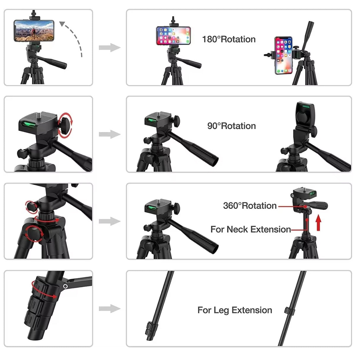 PivotVesa Professional Aluminum Phone Tripod with Bluetooth Remote, Universal Compatibility and 360° Versatile Mounting