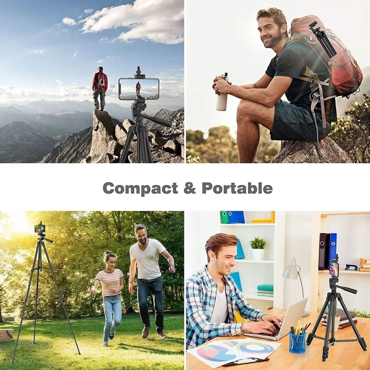 PivotVesa Professional Aluminum Phone Tripod with Bluetooth Remote, Universal Compatibility and 360° Versatile Mounting