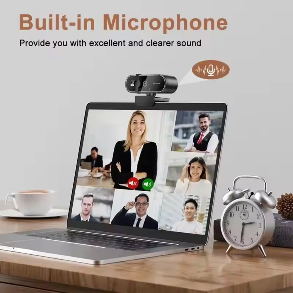 PixeSync 4K Streaming Webcam 3840x2160 Ultra HD Autofocus with Noise-Reducing Mic