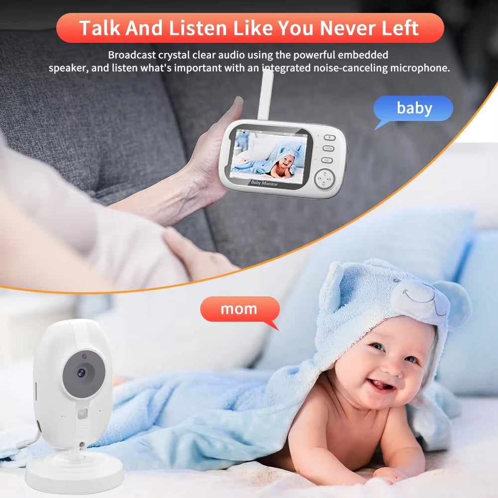 PoiseFin Hack-Proof Baby Monitor with Night Vision & Temperature Alert