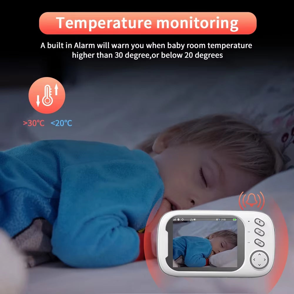 PoiseFin Hack-Proof Baby Monitor with Night Vision & Temperature Alert