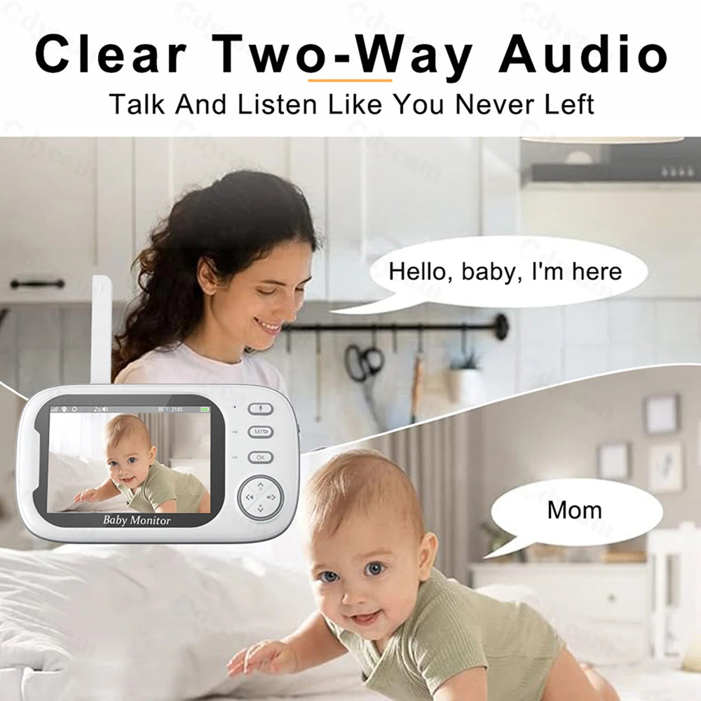 PoiseFin Hack-Proof Baby Monitor with Night Vision & Temperature Alert