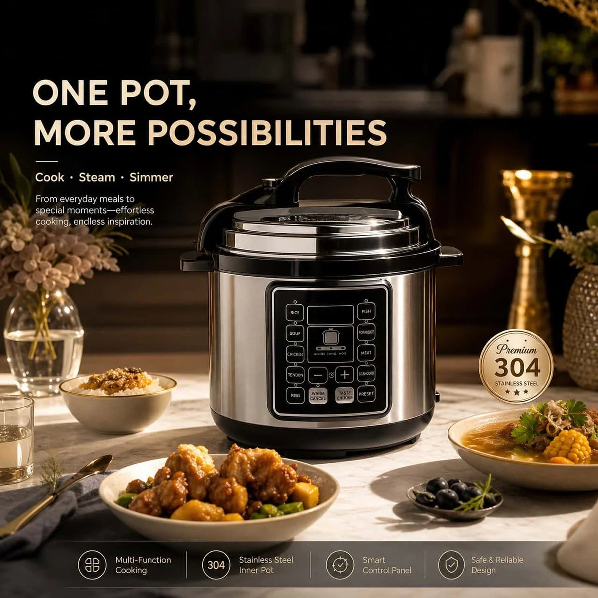 PresCooki 6L 5-in-1 Electric Pressure Cooker