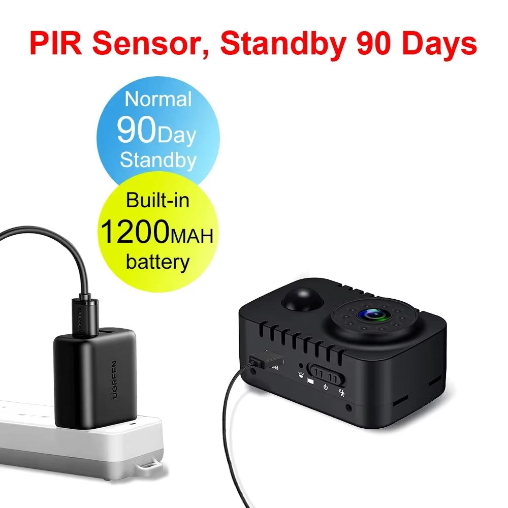 ProvixCam 1080P HD Professional Body Camera with 90-Day PIR Standby, Automatic Night Vision and 360° Rotating Mount