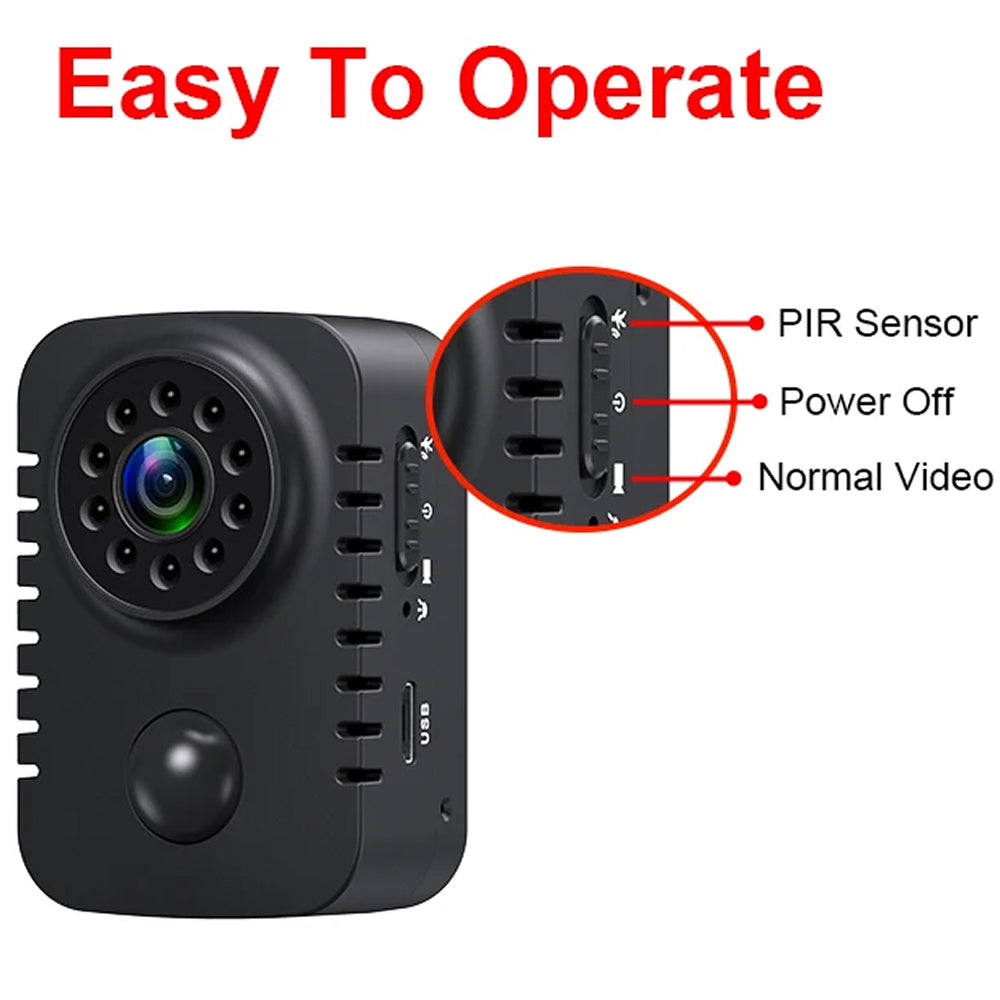 ProvixCam 1080P HD Professional Body Camera with 90-Day PIR Standby, Automatic Night Vision and 360° Rotating Mount