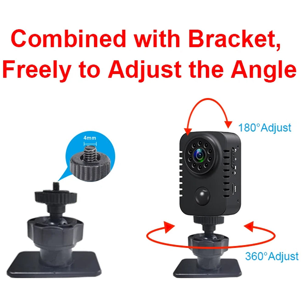 ProvixCam 1080P HD Professional Body Camera with 90-Day PIR Standby, Automatic Night Vision and 360° Rotating Mount