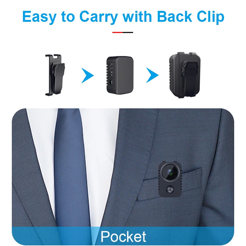 ProvixCam 1080P HD Professional Body Camera with 90-Day PIR Standby, Automatic Night Vision and 360° Rotating Mount
