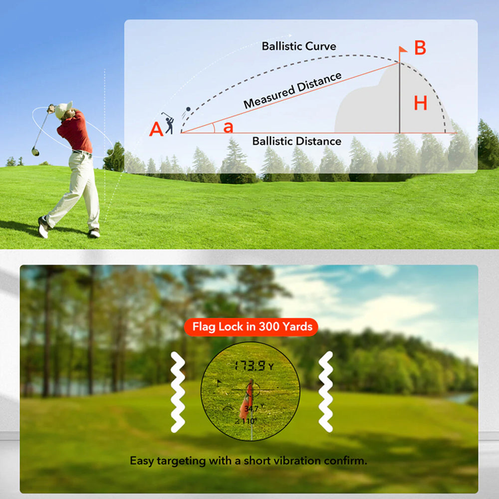 RafiKivix 7x Golf Rangefinder with Slope Switch and Magnetic Clip