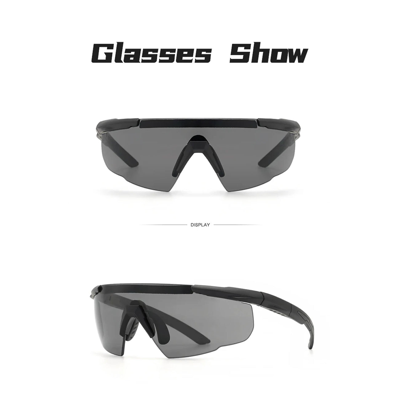 RangeVizi Tactical Shooting Glasses with 2.4mm Explosion-Proof Interchangeable Lenses and UV400 TR90 Frame