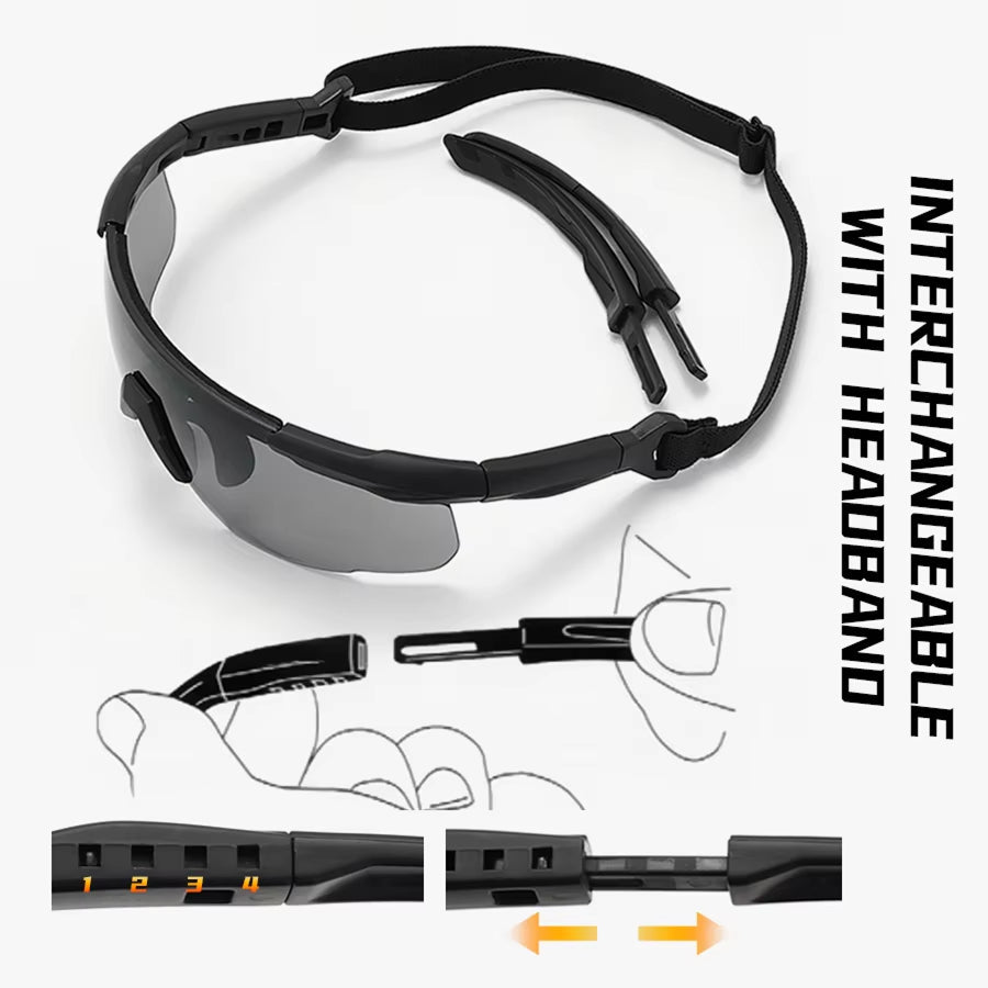 RangeVizi Tactical Shooting Glasses with 2.4mm Explosion-Proof Interchangeable Lenses and UV400 TR90 Frame