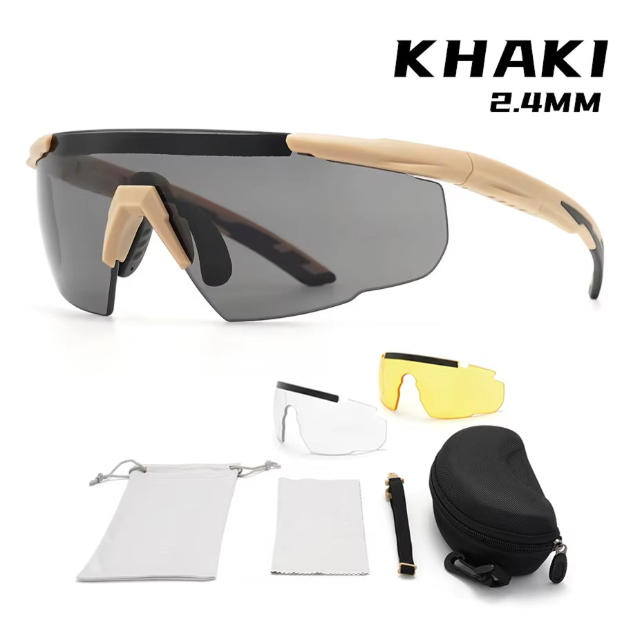 RangeVizi Tactical Shooting Glasses with 2.4mm Explosion-Proof Interchangeable Lenses and UV400 TR90 Frame