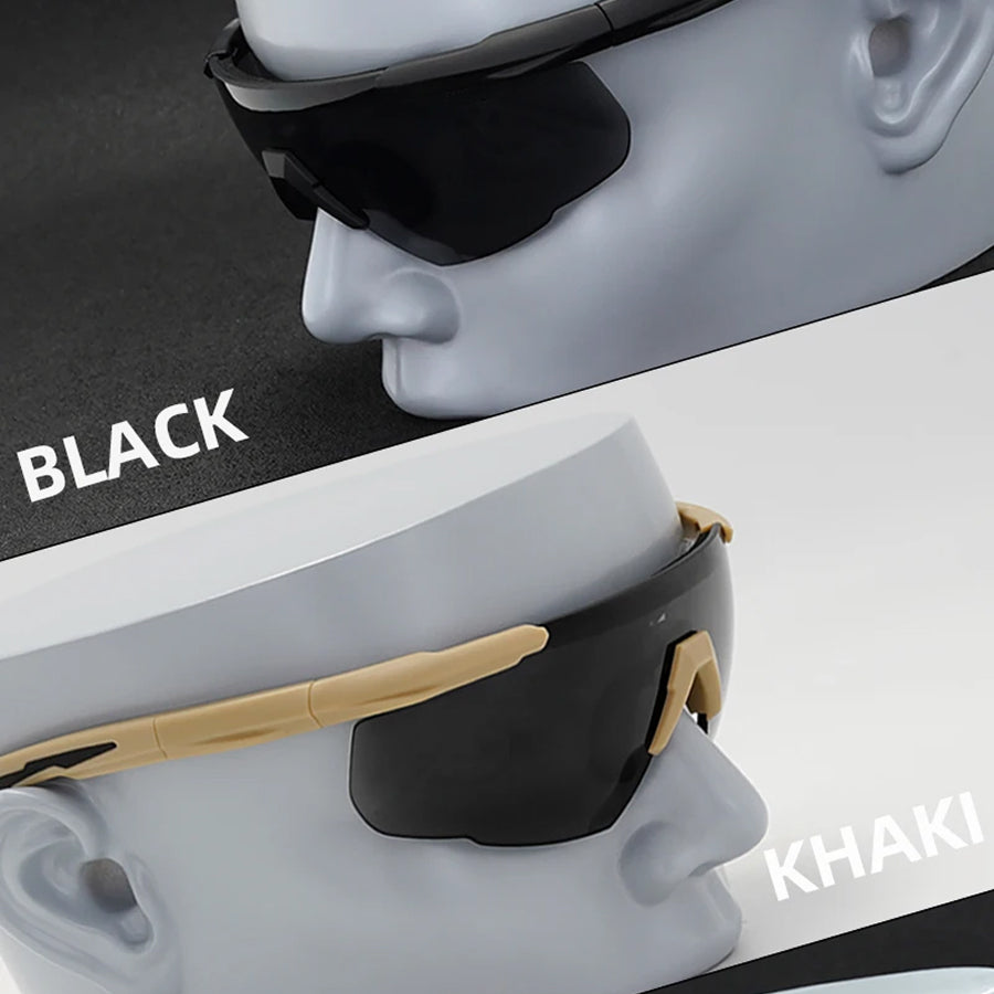 RangeVizi Tactical Shooting Glasses with 2.4mm Explosion-Proof Interchangeable Lenses and UV400 TR90 Frame