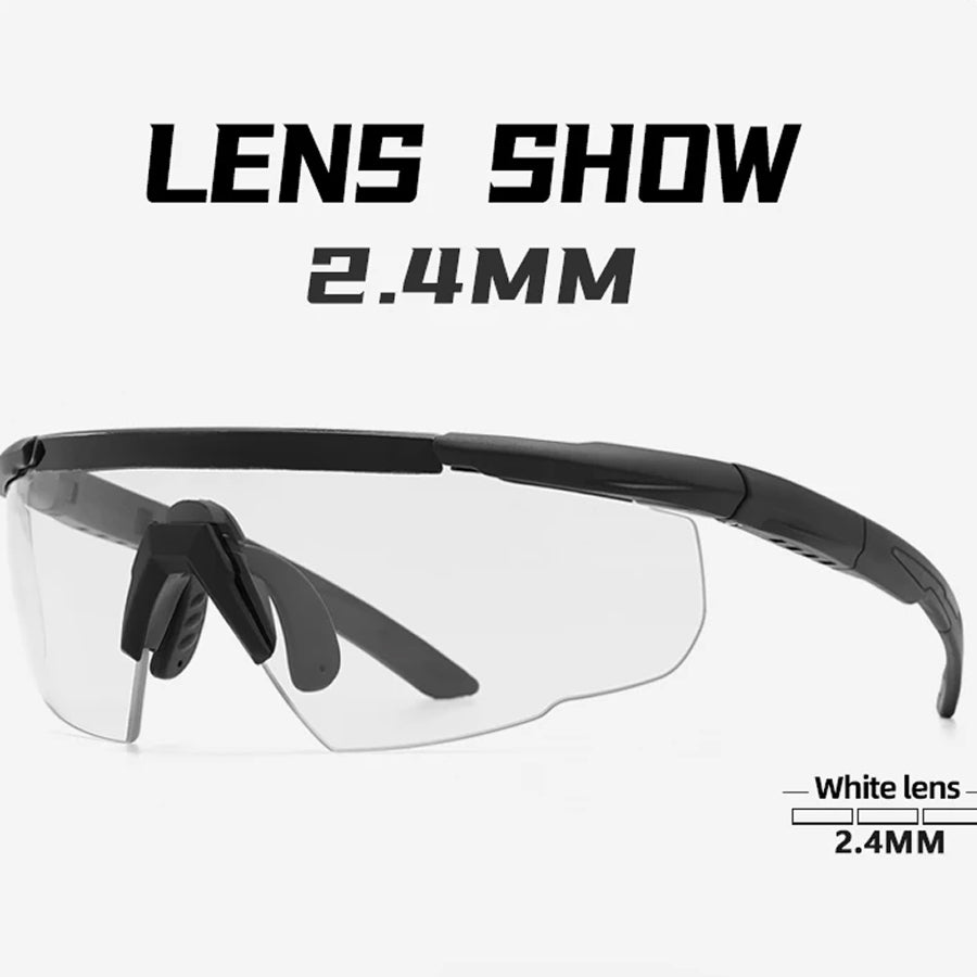 RangeVizi Tactical Shooting Glasses with 2.4mm Explosion-Proof Interchangeable Lenses and UV400 TR90 Frame