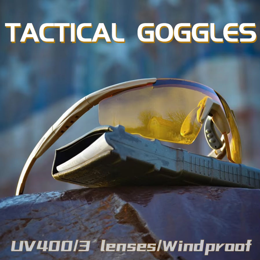 RangeVizi Tactical Shooting Glasses with 2.4mm Explosion-Proof Interchangeable Lenses and UV400 TR90 Frame