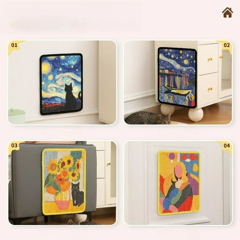 RenoBarg Artwork-Style Wall-Mounted Cat Scratcher