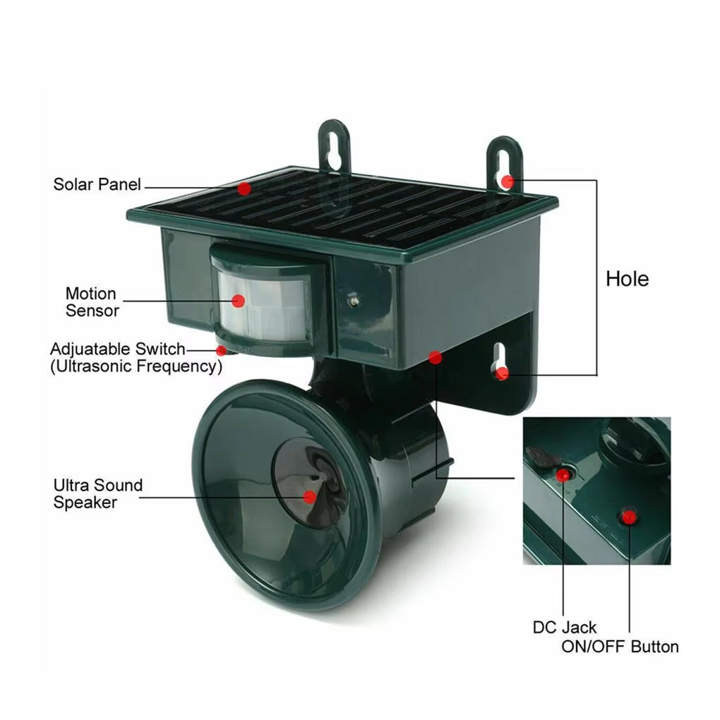 RepilBird Solar Bird Repeller - Ultrasonic Pigeon Deterrent