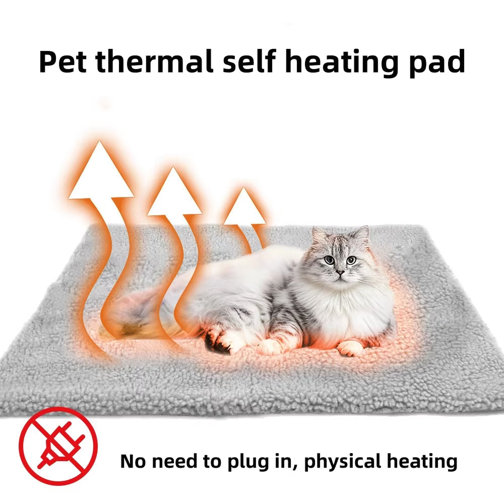 ResFopit Self-Heating Pet Mat - Cord-Free Warmth for Cats & Dogs