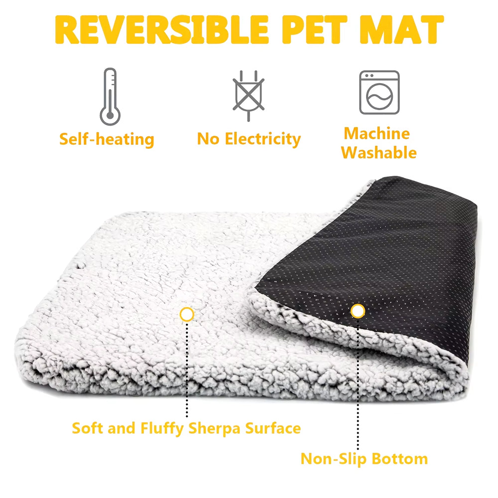 ResFopit Self-Heating Pet Mat - Cord-Free Warmth for Cats & Dogs