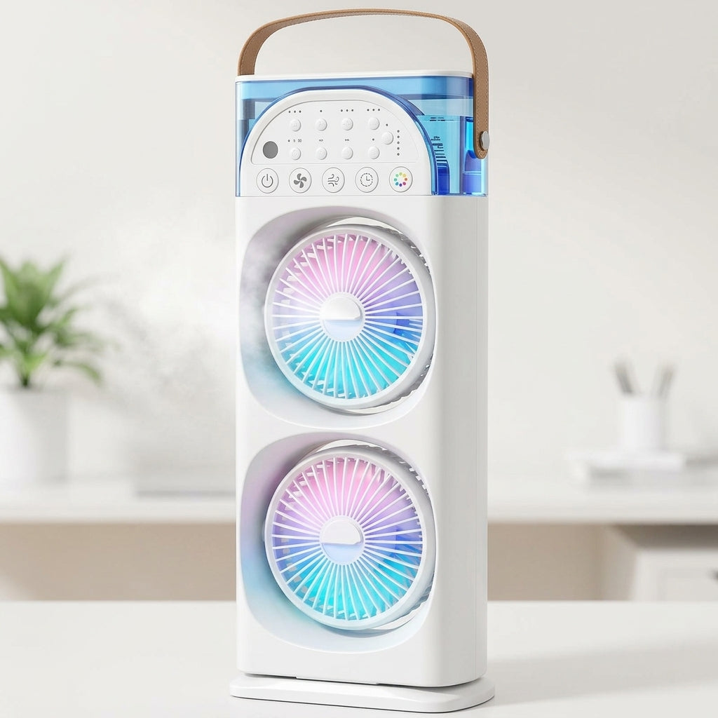 MixanAir Portable Air Conditioner Dual Turbine Mist Fan