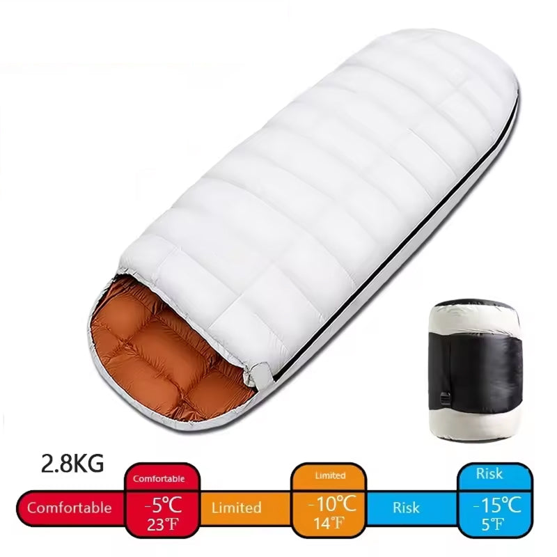 RestFosi Duck Down Sleeping Bag Extra-Wide 225x95cm Egg-Shaped Camping & Home