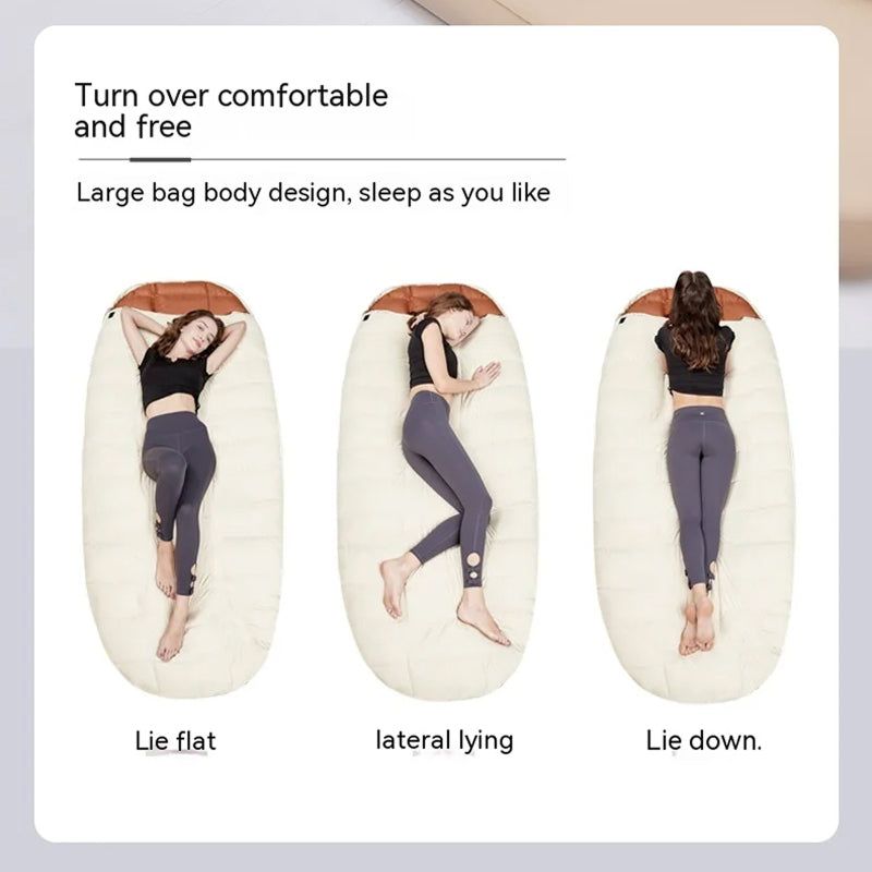 RestFosi Duck Down Sleeping Bag Extra-Wide 225x95cm Egg-Shaped Camping & Home