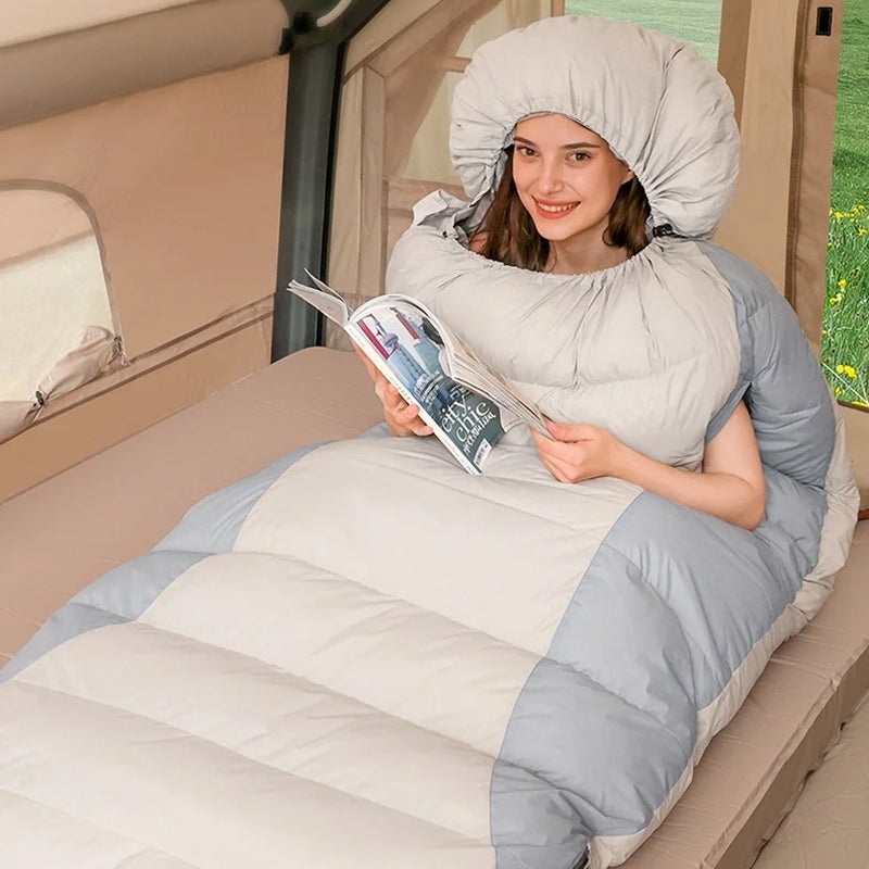 RestFosi Duck Down Sleeping Bag Extra-Wide 225x95cm Egg-Shaped Camping & Home