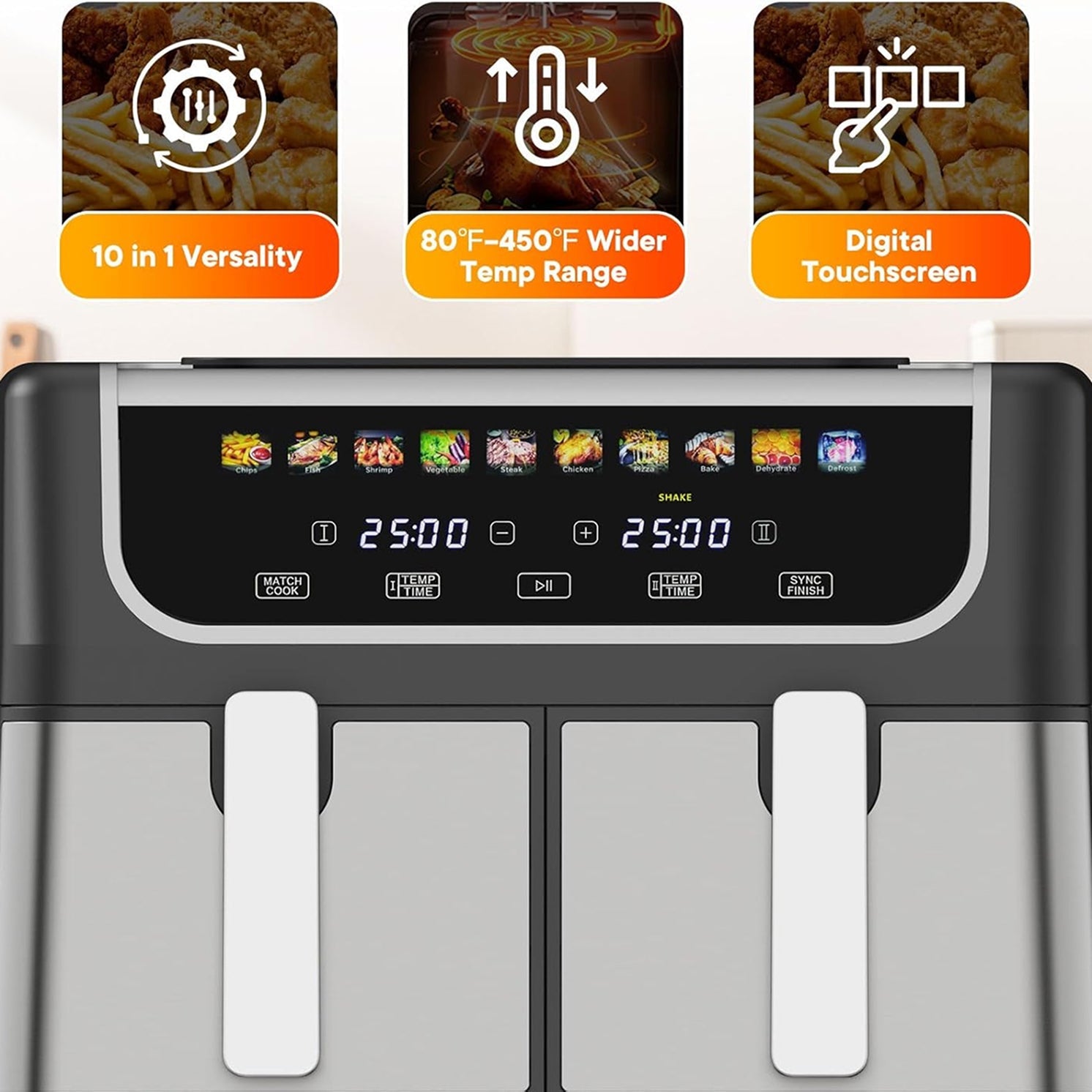 RoastyAir Dual Basket Air Fryer for Healthy Cooking