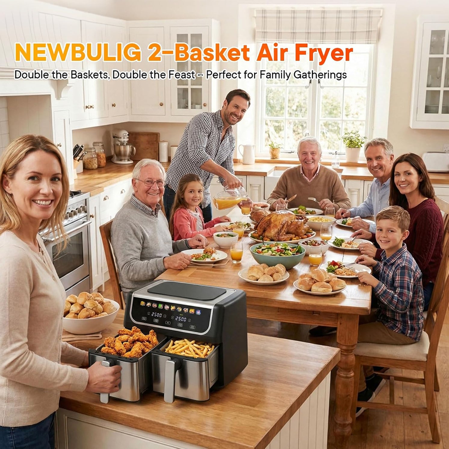 RoastyAir Dual Basket Air Fryer for Healthy Cooking