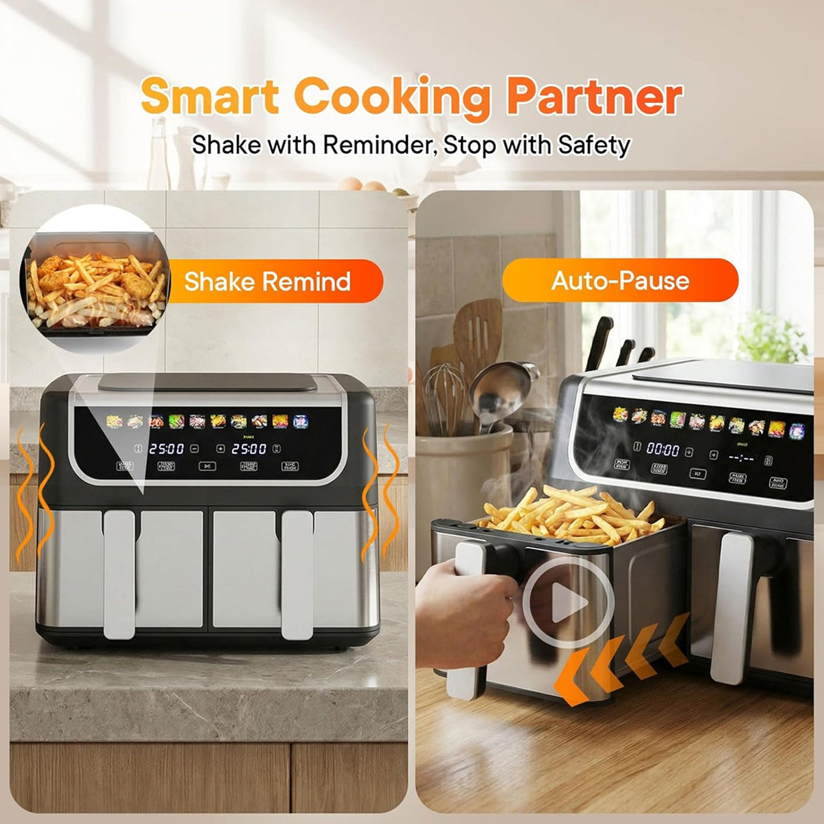 RoastyAir Dual Basket Air Fryer for Healthy Cooking
