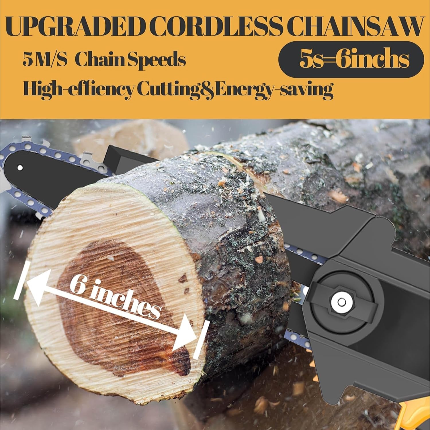 RosCimix 6-Inch Cordless Mini Chainsaw for Makita DeWalt Milwaukee