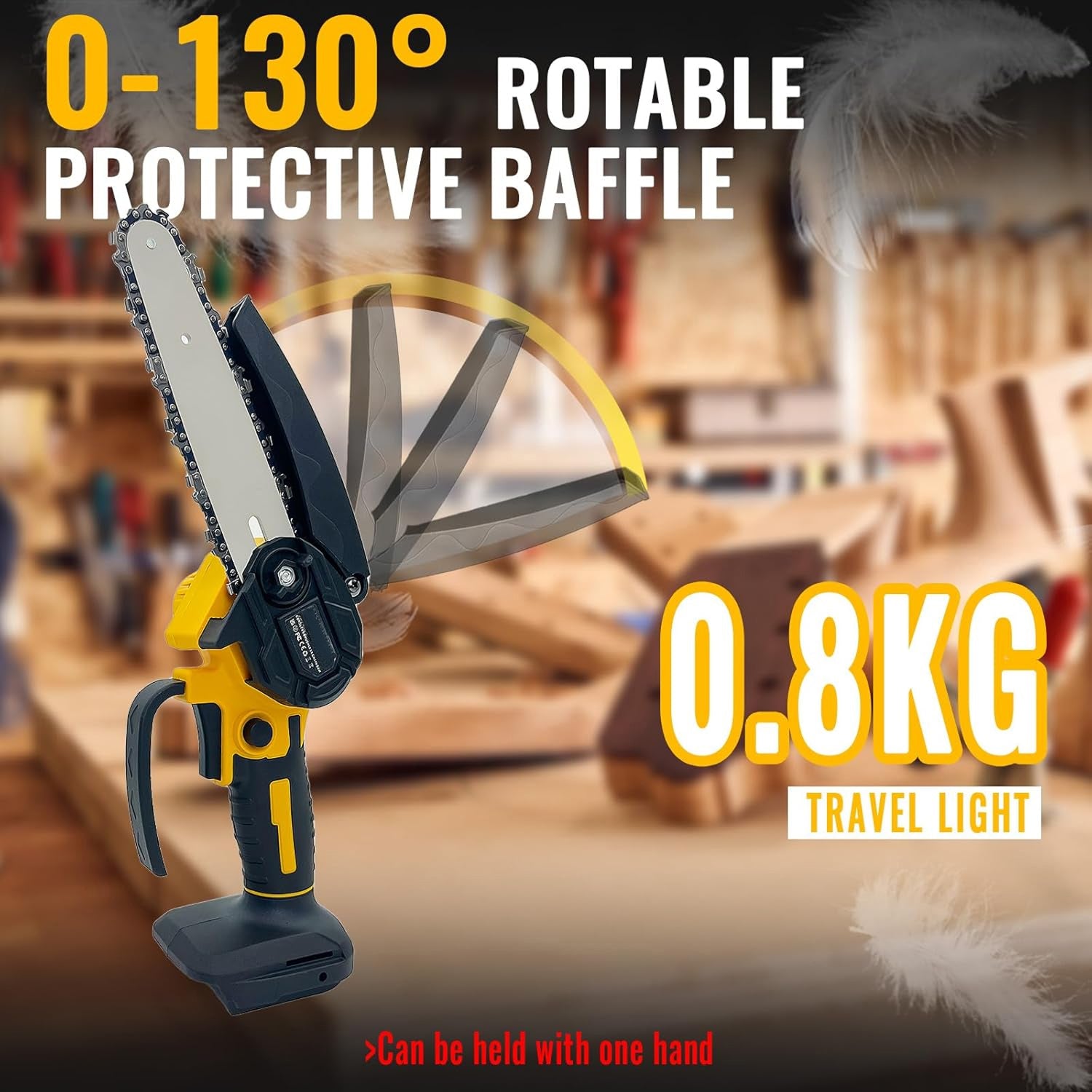 RosCimix 6-Inch Cordless Mini Chainsaw for Makita DeWalt Milwaukee