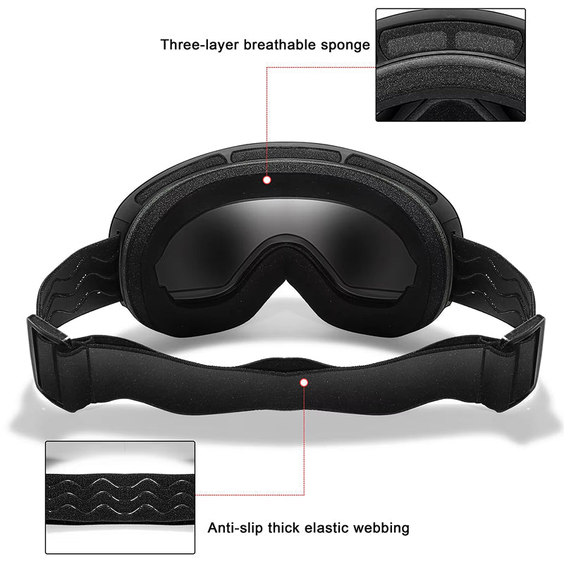 RosGlaco Frameless Oversized Ski Goggles - UV400 Anti-Fog