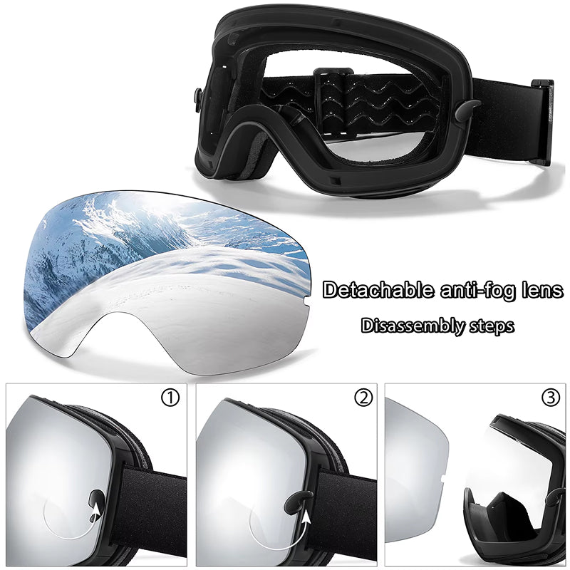 RosGlaco Frameless Oversized Ski Goggles - UV400 Anti-Fog