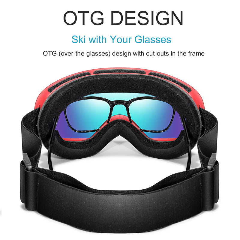 RosGlaco Frameless Oversized Ski Goggles - UV400 Anti-Fog