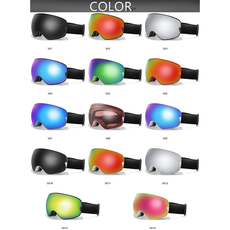RosGlaco Frameless Oversized Ski Goggles - UV400 Anti-Fog