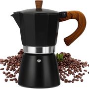 RostCafi Italian Moka Pot Espresso Maker with Vintage Wooden Handle