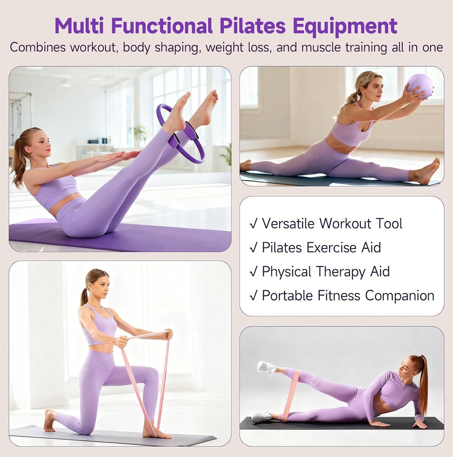 RuceSlap Professional Pilates Ring and Resistance Band Kit