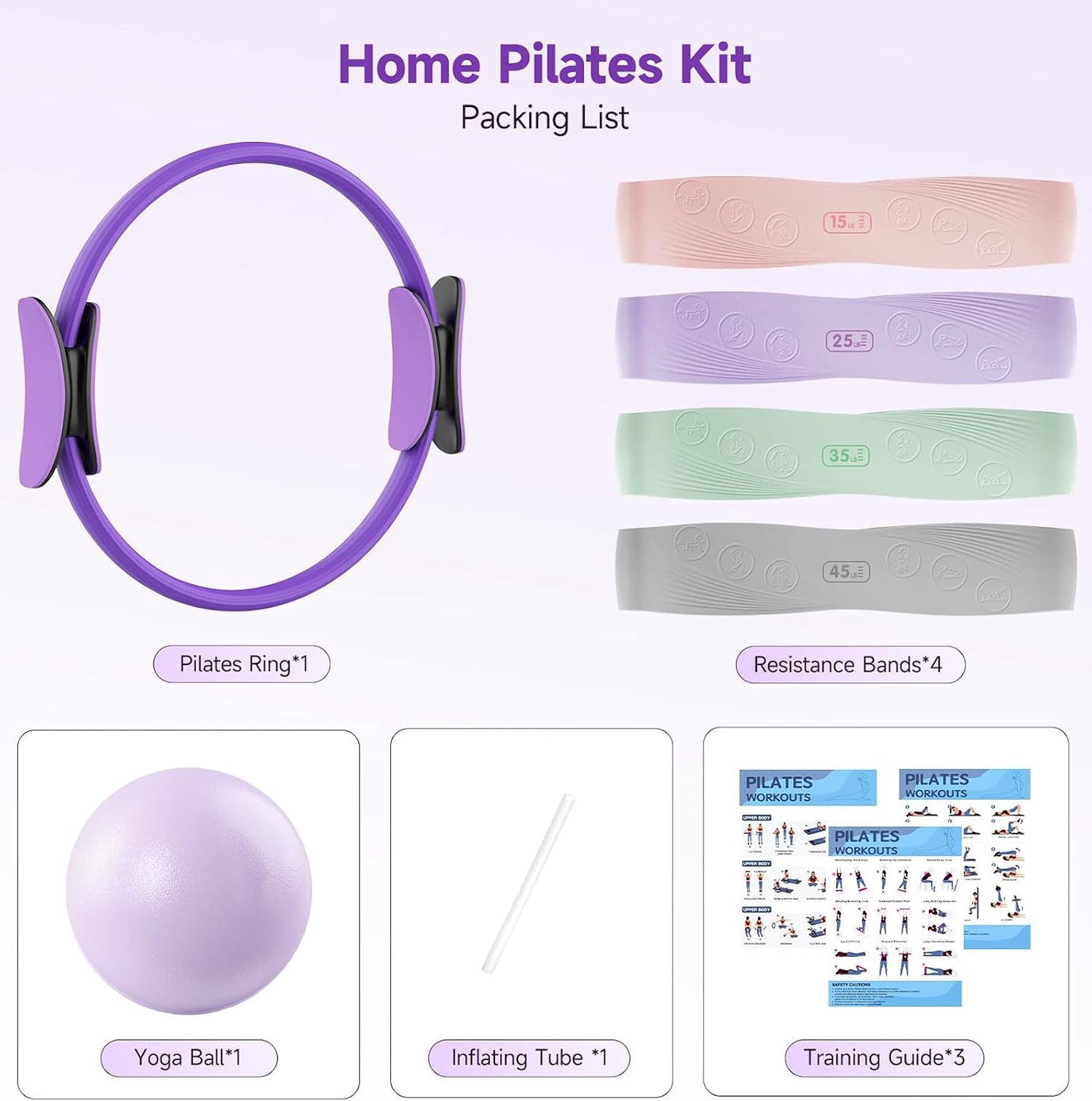 RuceSlap Professional Pilates Ring and Resistance Band Kit