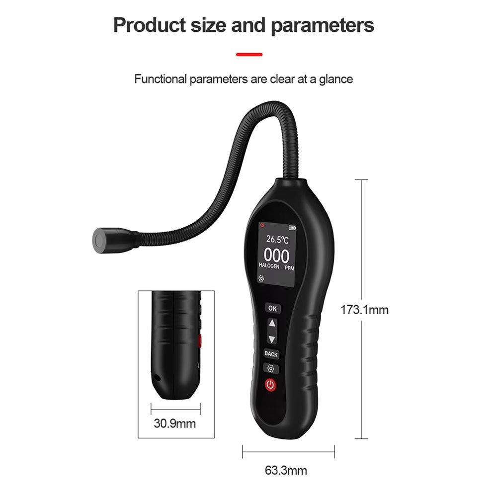 SafeNoil Refrigerant Leak Detector - 1 PPM Ultra-Precise HVAC Leak Detector with 250mm Flexible Probe