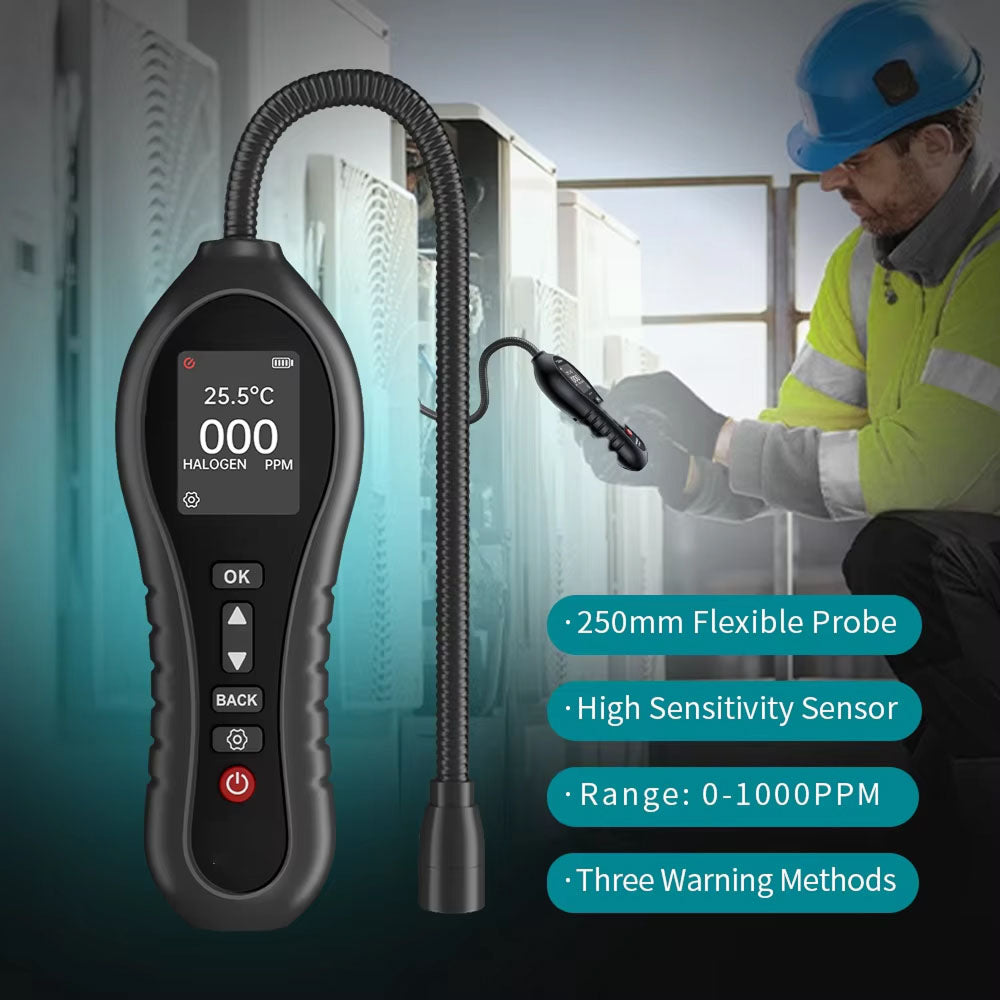 SafeNoil Refrigerant Leak Detector - 1 PPM Ultra-Precise HVAC Leak Detector with 250mm Flexible Probe