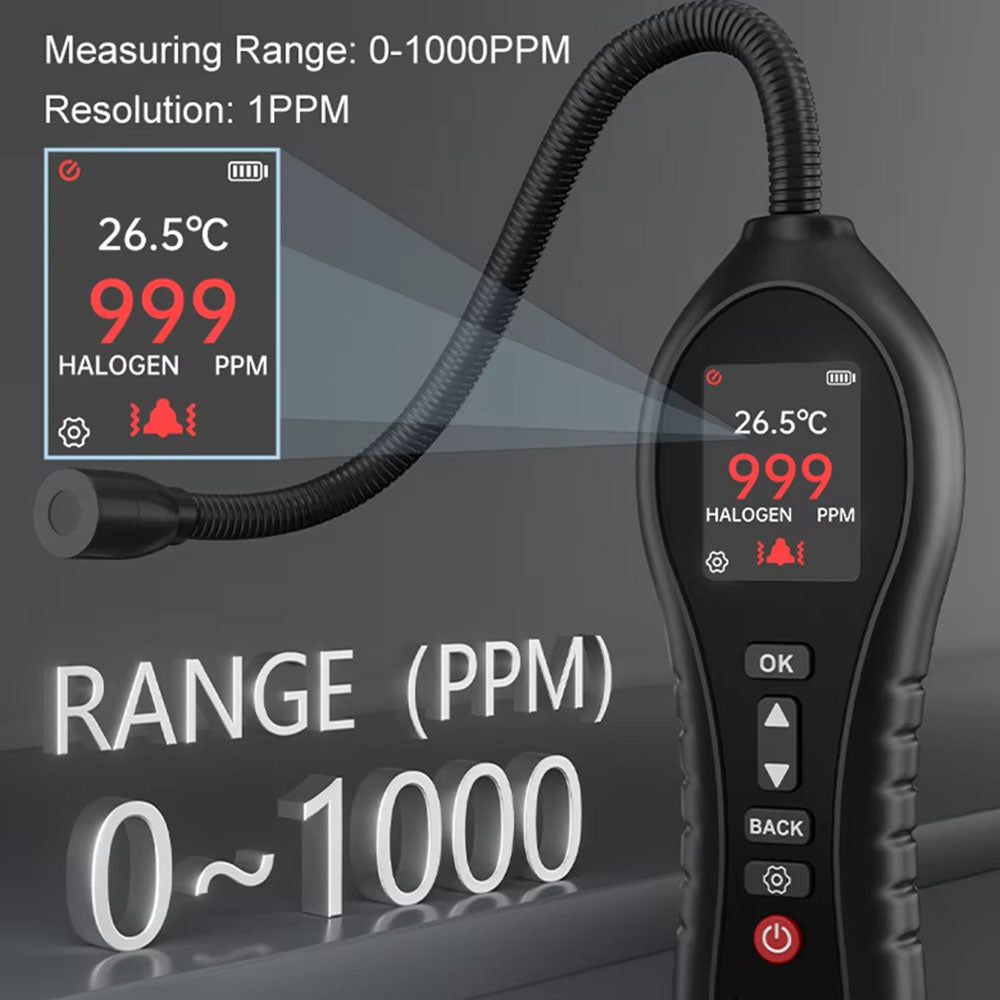 SafeNoil Refrigerant Leak Detector - 1 PPM Ultra-Precise HVAC Leak Detector with 250mm Flexible Probe