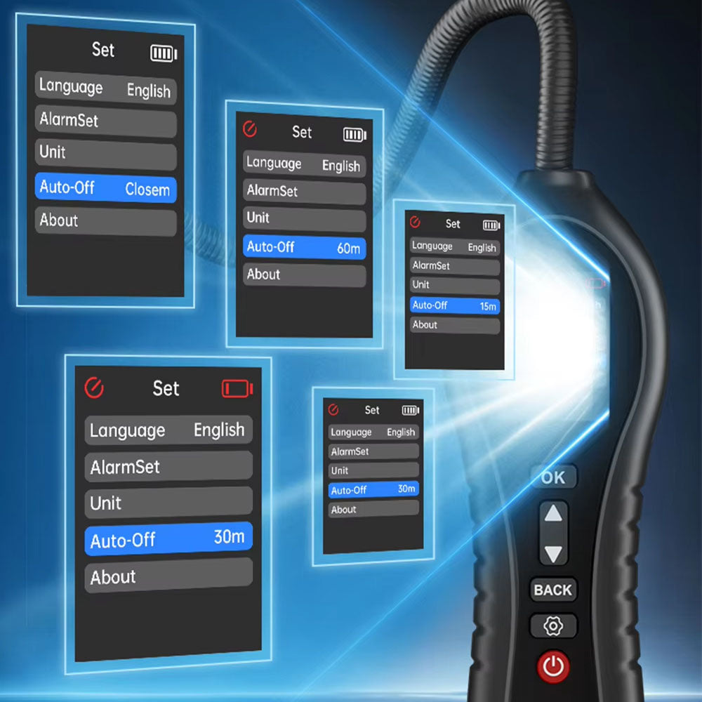 SafeNoil Refrigerant Leak Detector - 1 PPM Ultra-Precise HVAC Leak Detector with 250mm Flexible Probe
