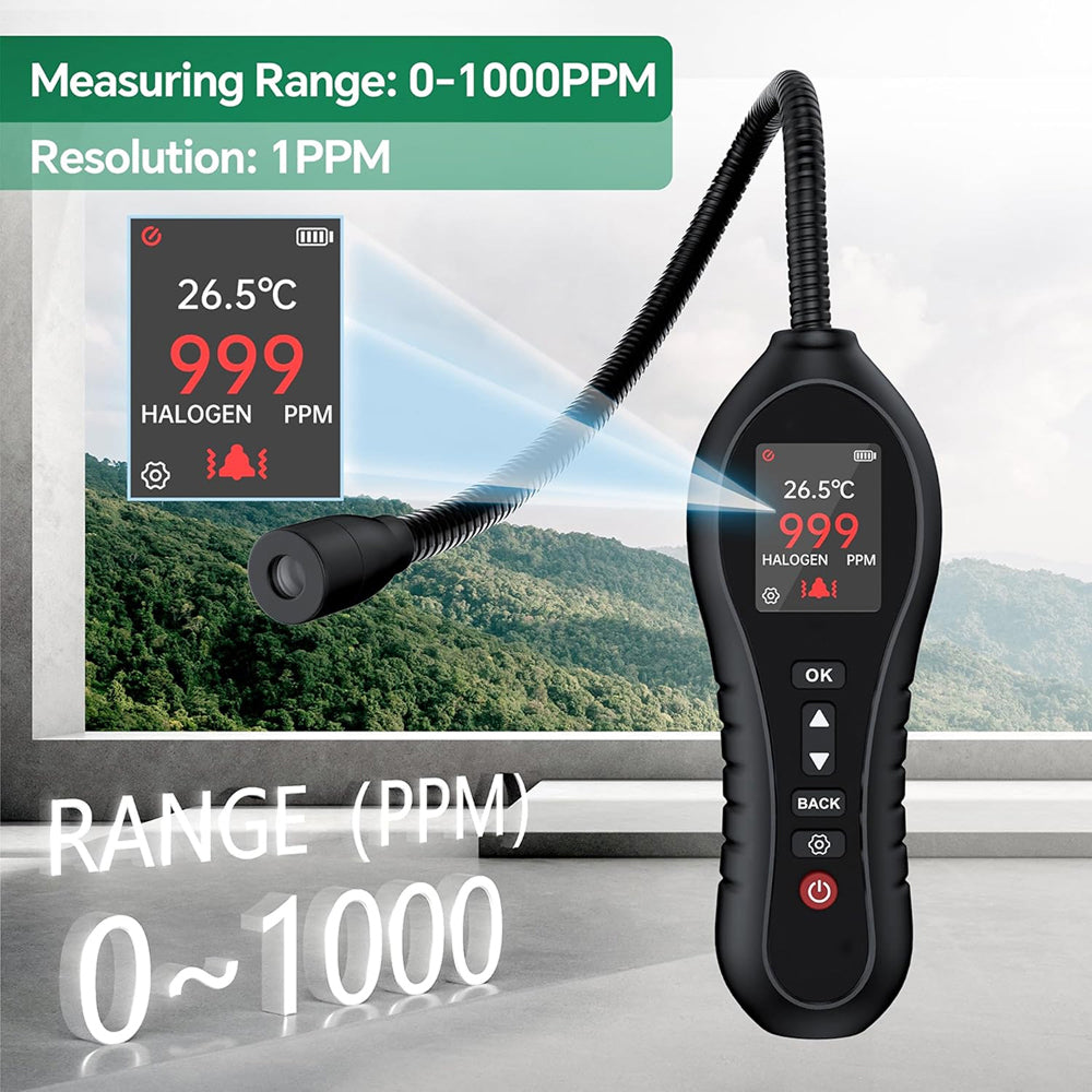 SafeNoil Refrigerant Leak Detector - 1 PPM Ultra-Precise HVAC Leak Detector with 250mm Flexible Probe